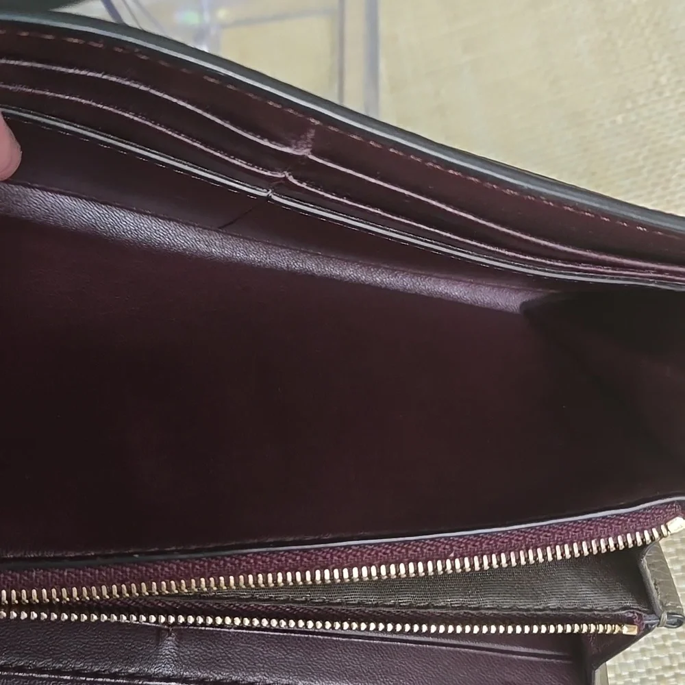 Mulberry Leather Wallet with Burgundy Interior and Gold Postman Hardware